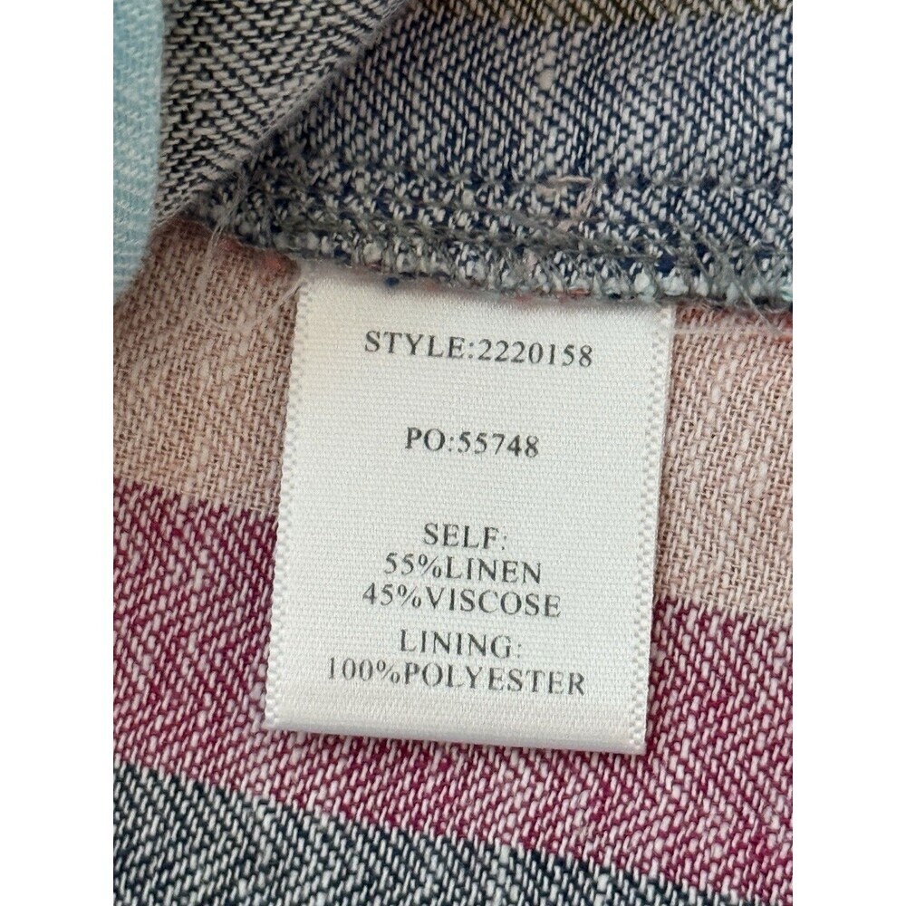 Current Air Women’s Med‎ Rainbow Striped Blazer Linen Blend Academia Preppy - Picture 6 of 9